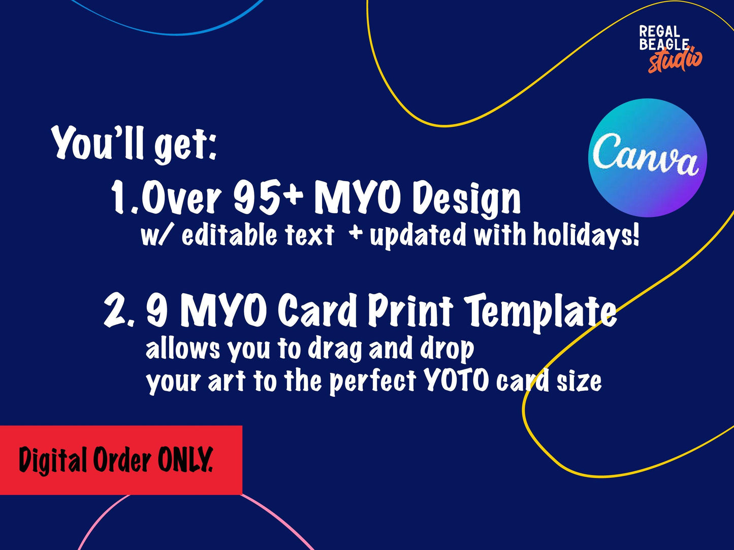 MYO Yoto Cards Canva Template: Printable Stickers for Make Your Own Yoto Cards, 90+ Editable Text Designs
