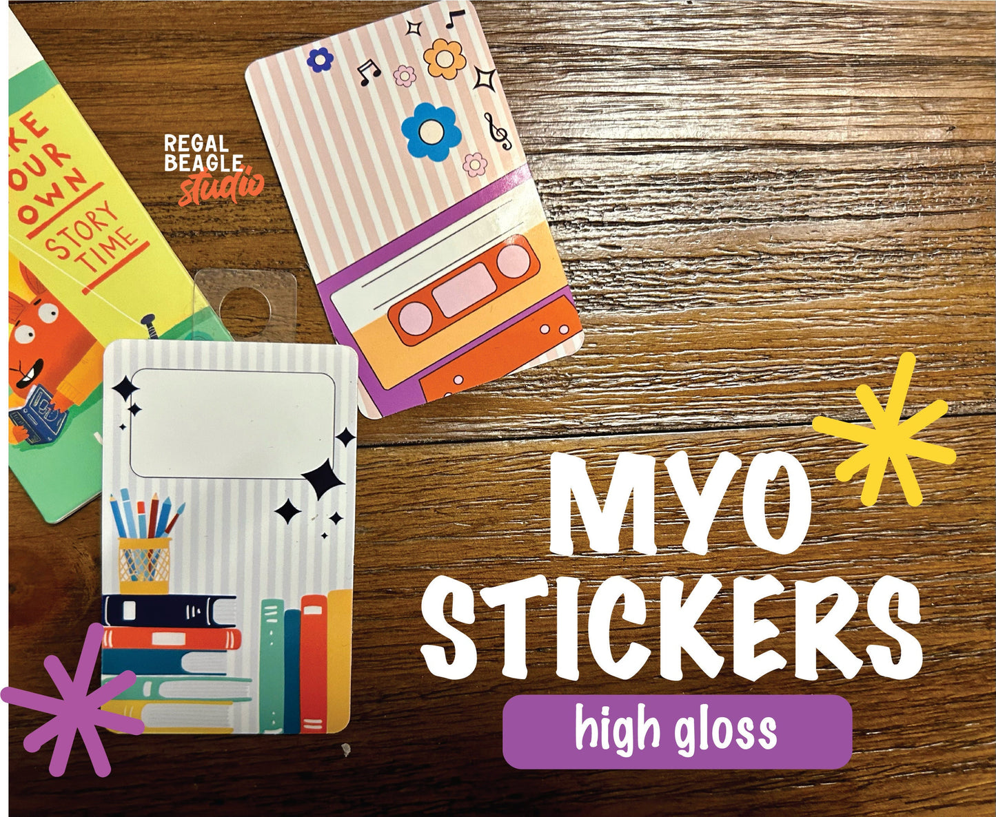MYO Cards Sticker Printing - Gloss, full coverage stickers shipped to you