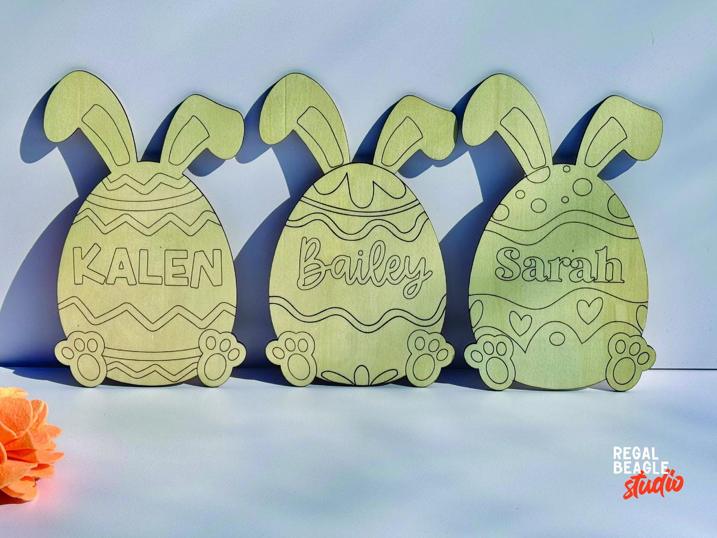Large Personalized Easter Egg with Bunny Ears, Easter Paint Kit, Kids Paint Kit, Easter Craft For Kids, Custom Easter Gift