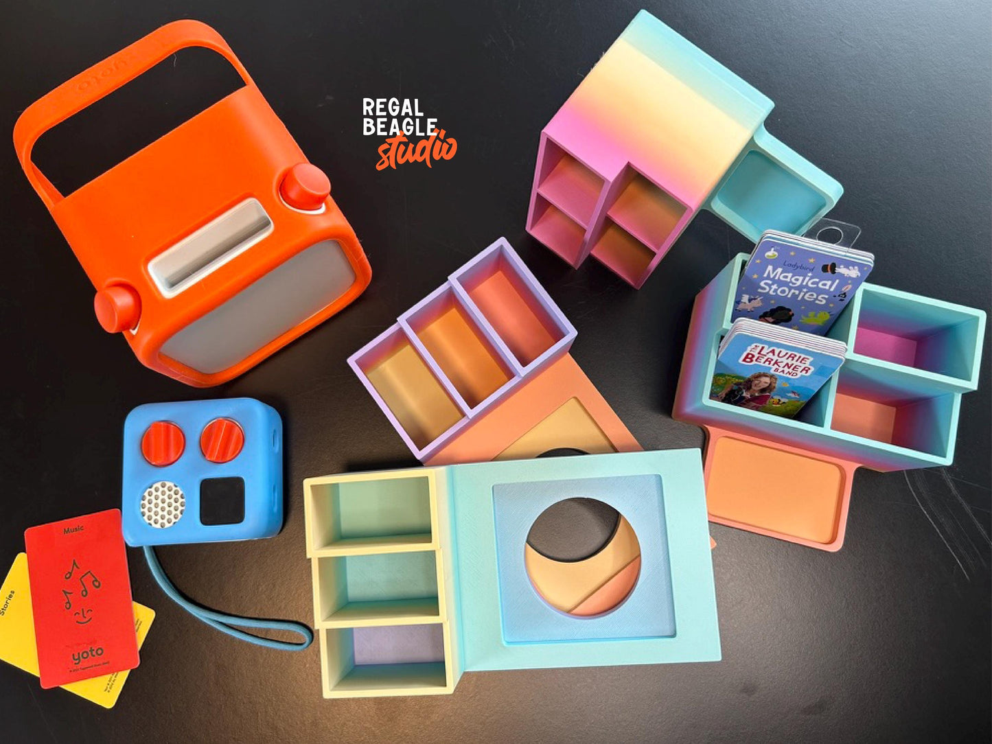Rainbow Docking Stand, Card Organizer Tray for Yoto Mini / Gen 3